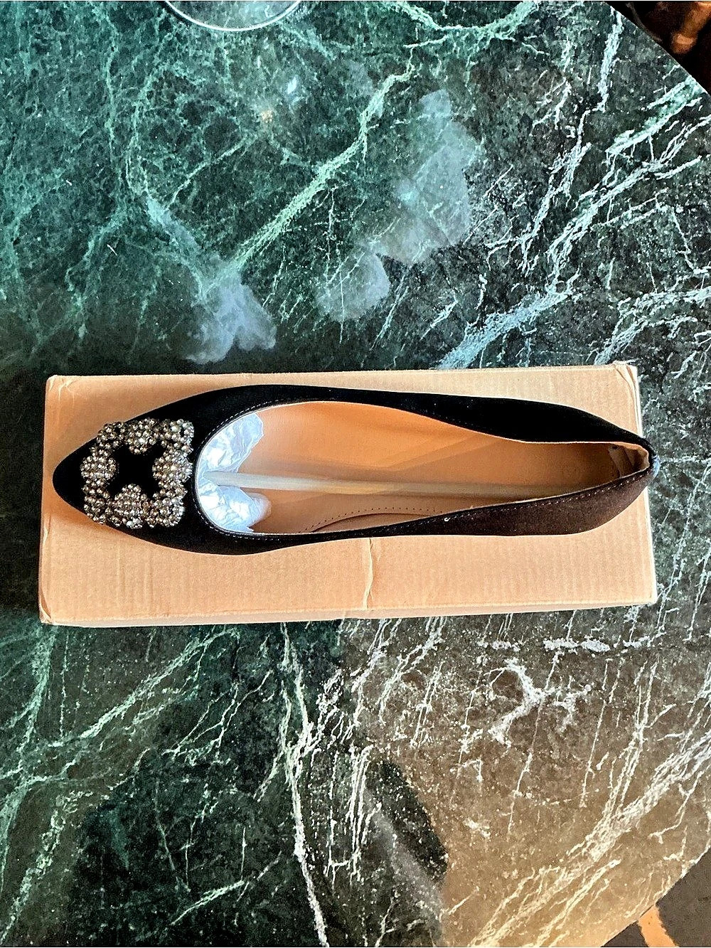 Black Embellished Flats New 7